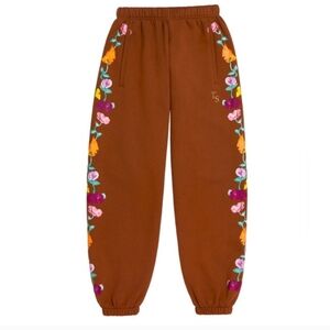 Floral Embroidered Kids Joggers
